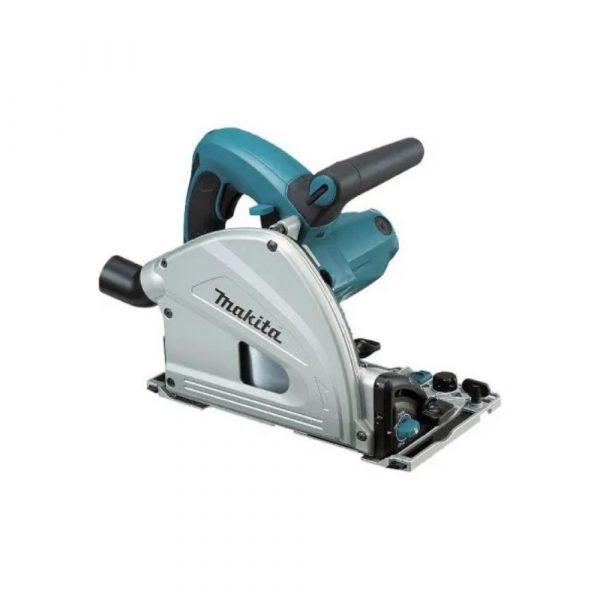 Scie circulaire plongeante filaire MAKITA avec rails de 1,40 m et 3 m en location chez Esprit Bâtisseur Location à Claret, proche de Quissac, Sauve, et Saint-Mathieu-de-Tréviers.
